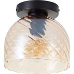 Brilliant Casto Plafondlamp Glas Metaal Zwart Beige | 190mm - Geschikt voor 1x E27