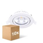 Voordeelpak 10x Noxion LED Kantelbaar Slim Spot Wit Rond 6W 350lm 60D - 920-930 Dim To Warm | 85mm - IP54 - Dimbaar - Beste Kleurweergave